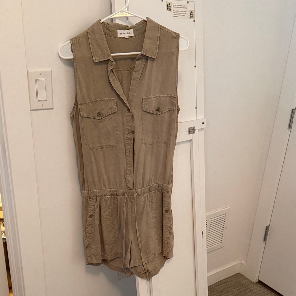 Bella Dahl Tan Sleeveless Jumpsuit